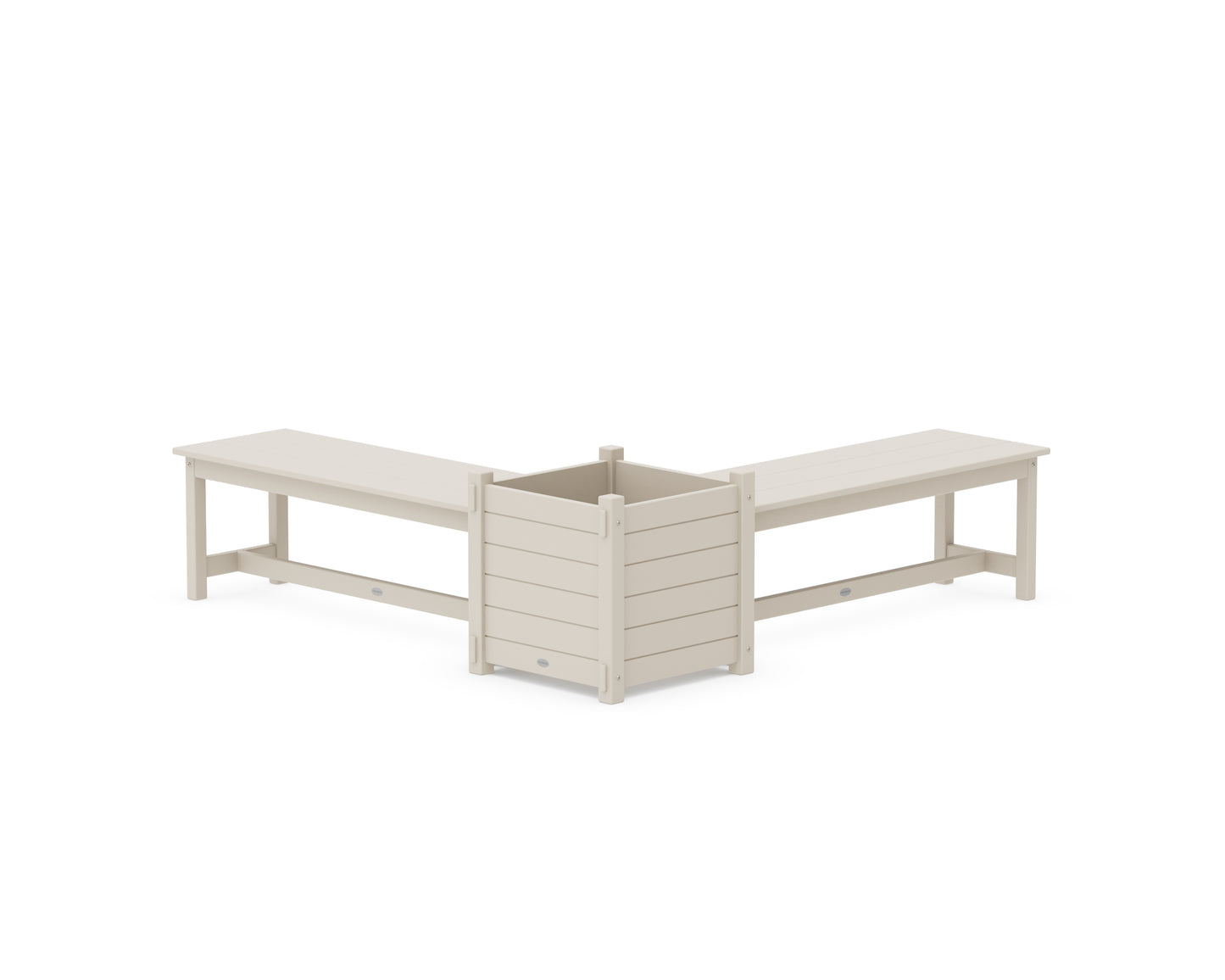 48" Nautical L- Shaped Planter Bench Set- Large