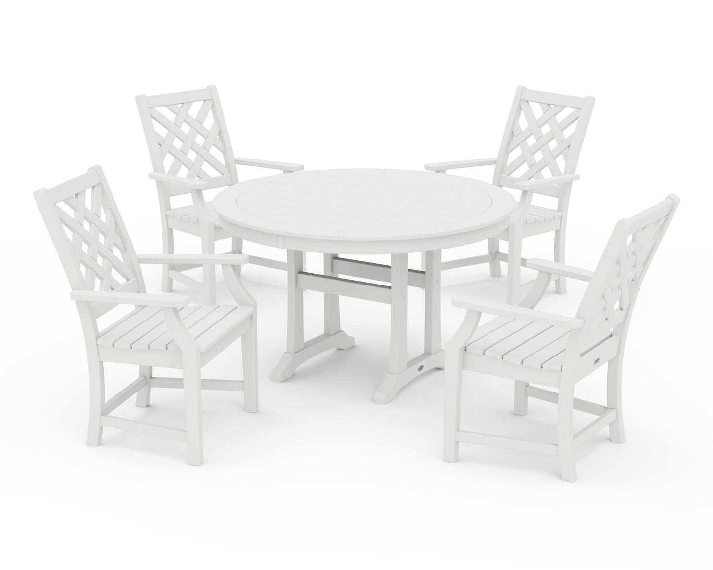 Wovendale 5-Piece Round Dining Set with Trestle Legs