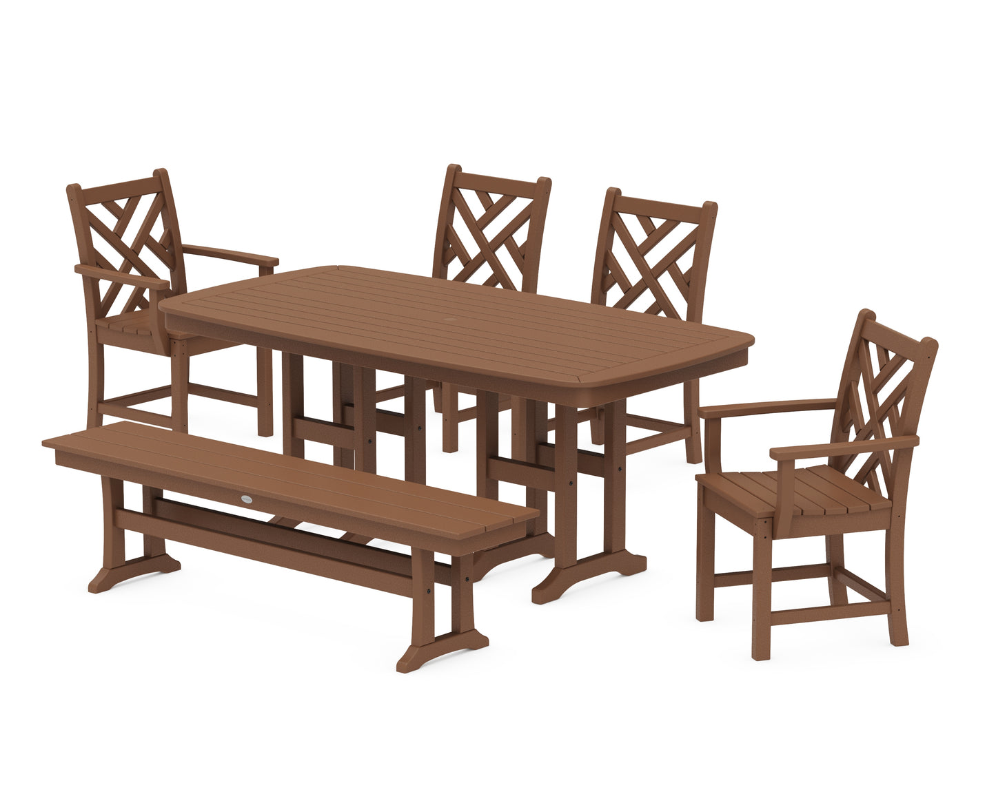 Chippendale 6-Piece Dining Set with Bench