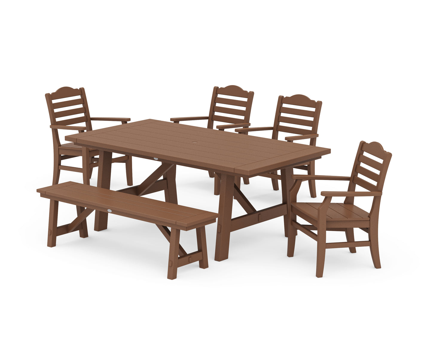 Savannah 6-Piece Rustic Farmhouse Dining Set with Bench