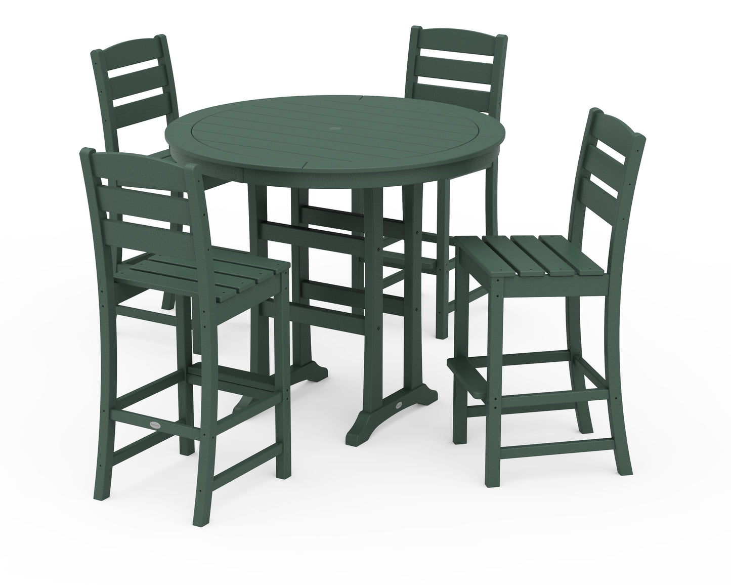 Lakeside 5-Piece Round Farmhouse Side Chair Bar Set