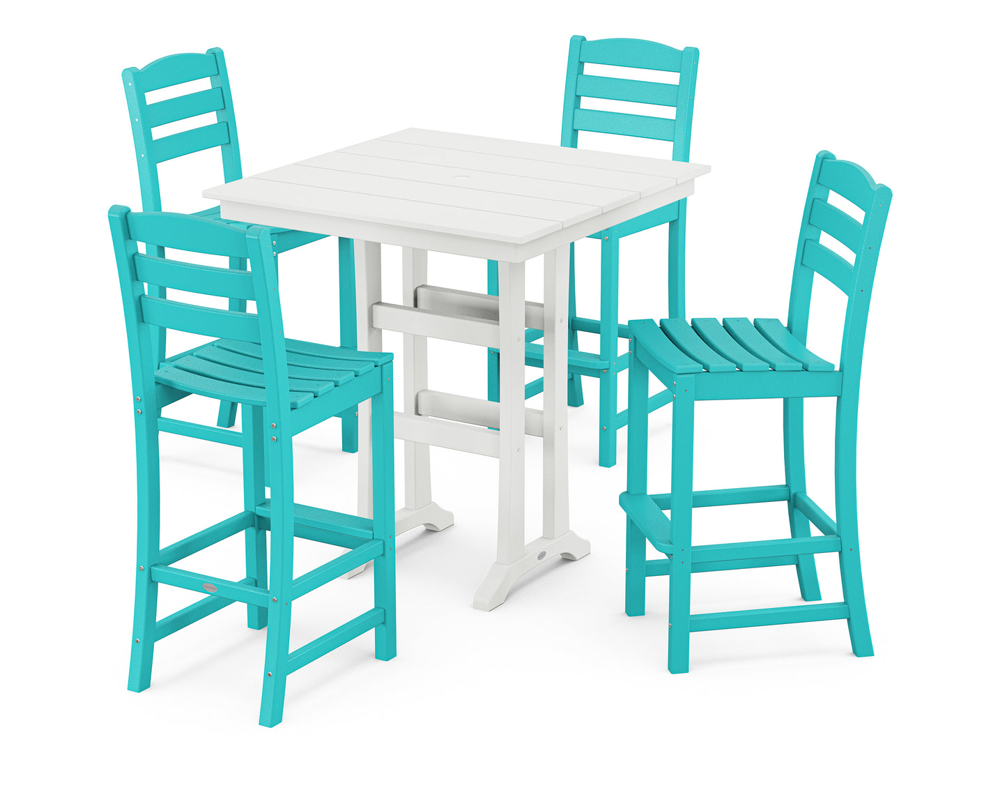 La Casa CafÃ© 5-Piece Farmhouse Trestle Bar Set