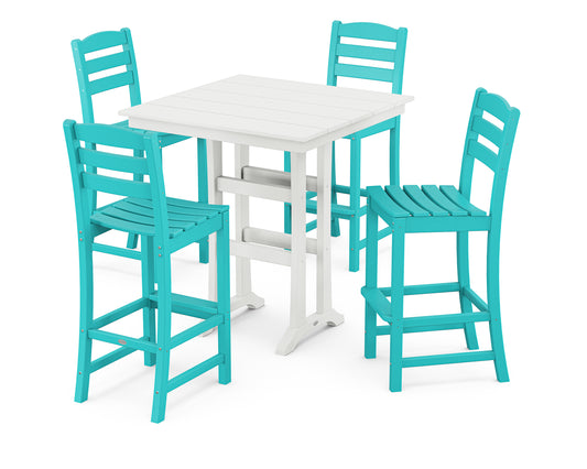 La Casa CafÃ© 5-Piece Farmhouse Trestle Bar Set