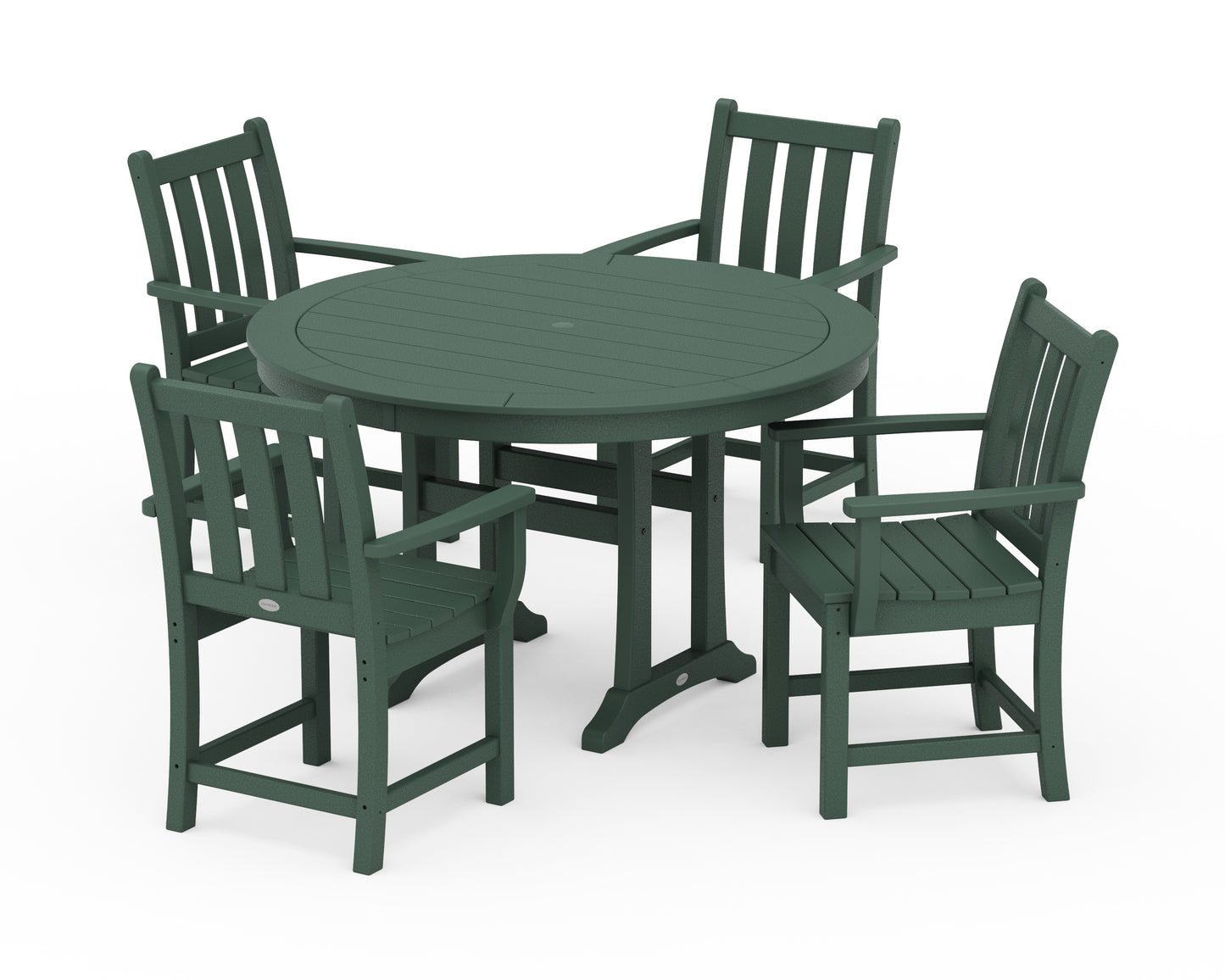 Traditional Garden 5-Piece Round Dining Set with Trestle Legs