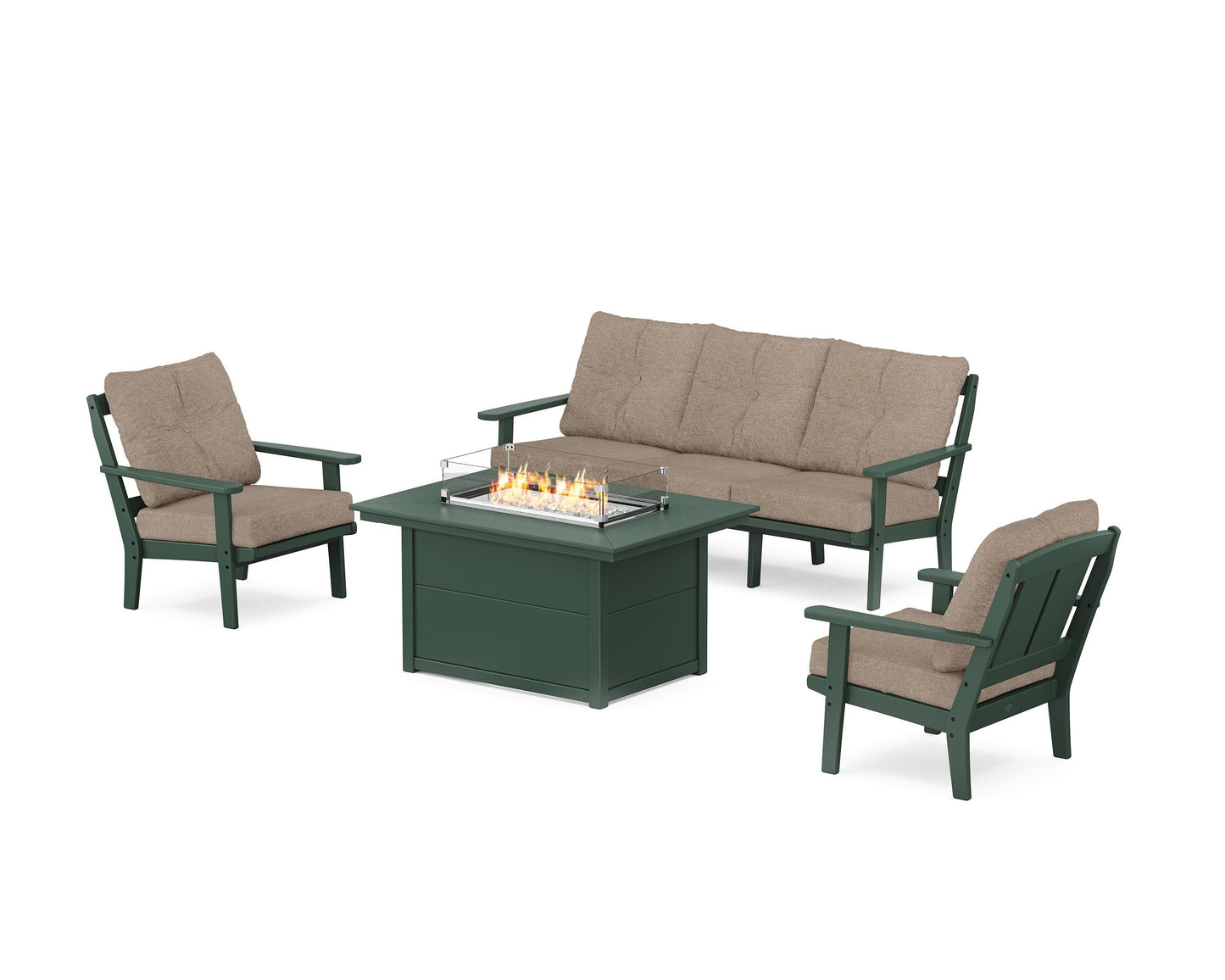 Mission Deep Seating Fire Pit Table Set