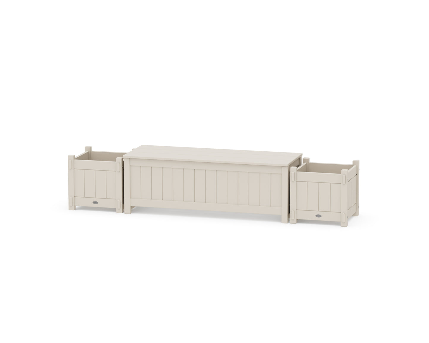 48" Vineyard Straight Planter Storage Bench Set