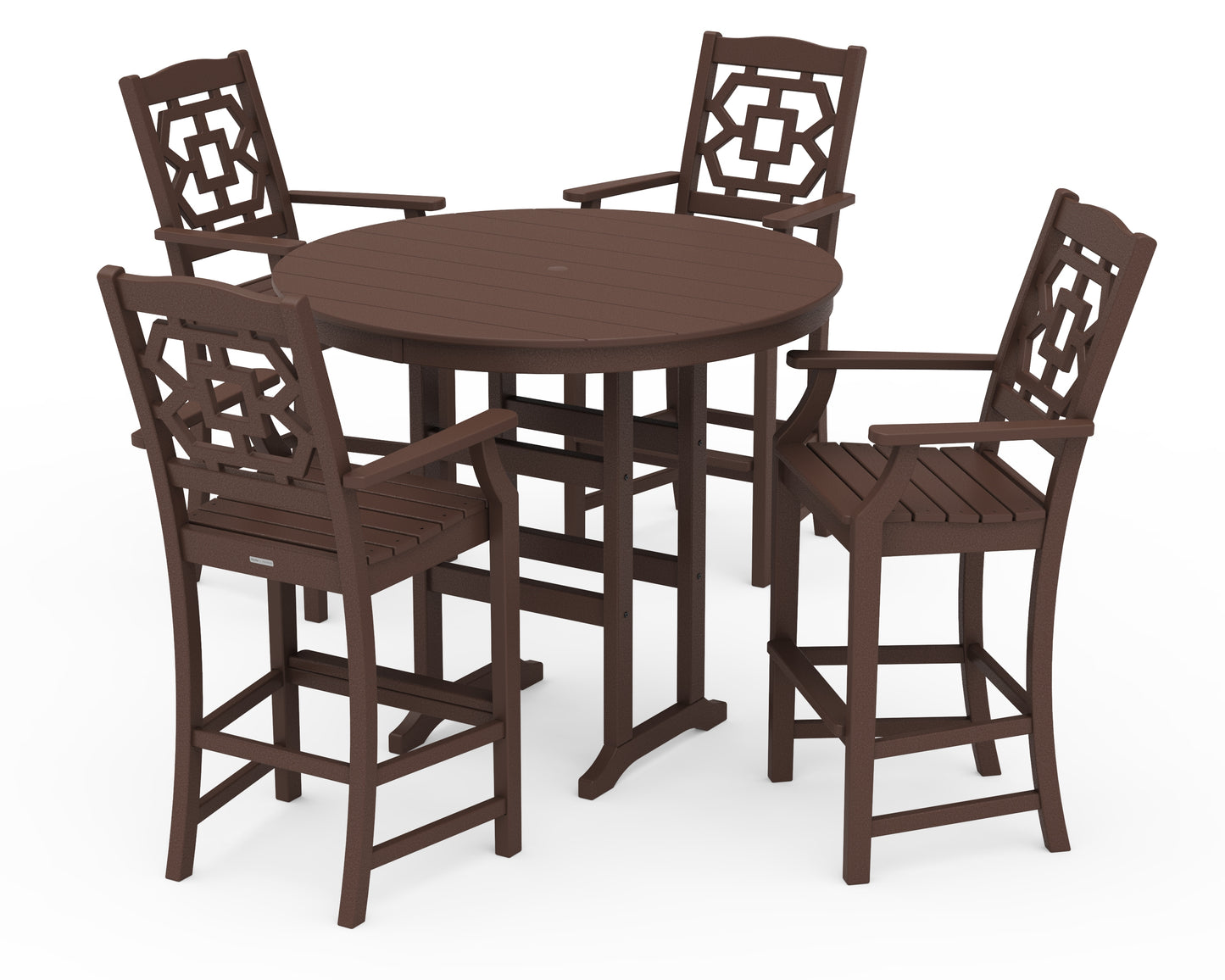 Chinoiserie 5-Piece Round Farmhouse Bar Set