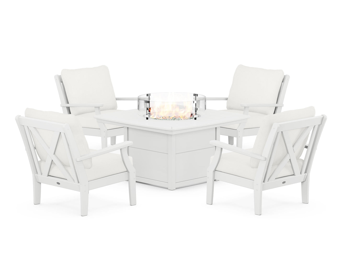Braxton 5-Piece Deep Seating Conversation Set with Fire Pit Table