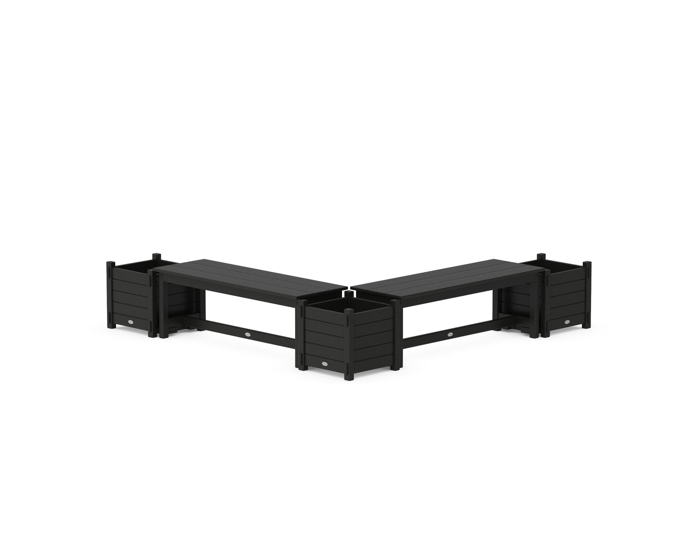48" Nautical L- Shaped Planter Bench Corner Set
