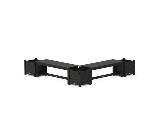 48" Nautical L- Shaped Planter Bench Corner Set