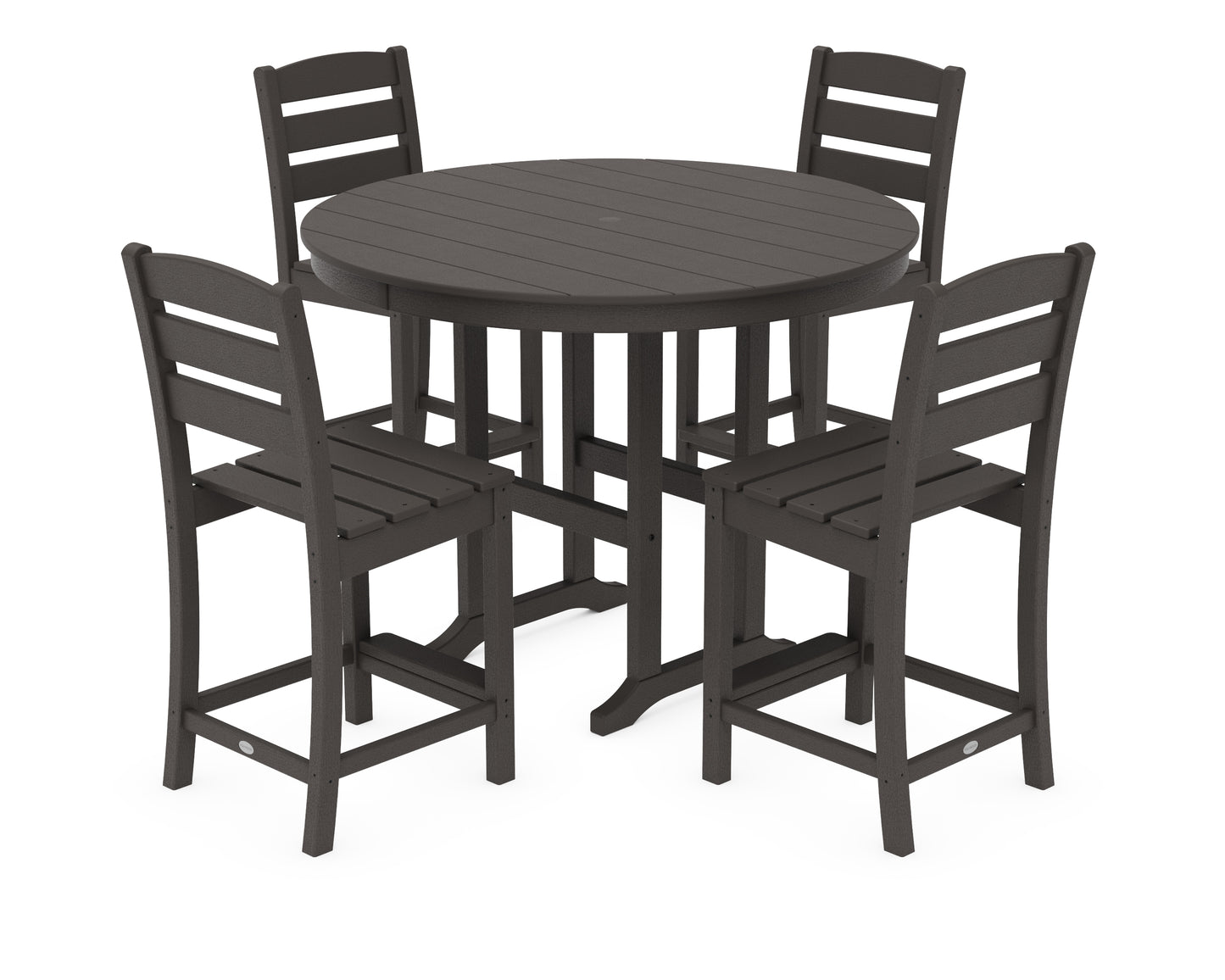 Lakeside 5-Piece Farmhouse Round Side Chair Counter  Set