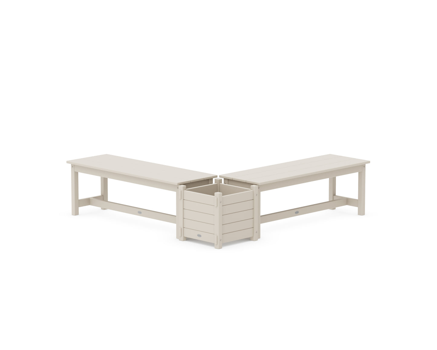 48" Nautical L- Shaped Planter Bench Set