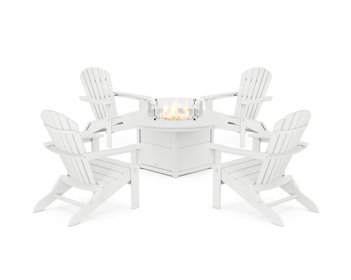South Beach 5-Piece Folding Adirondack Fire Chat Set