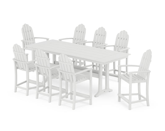 Classic Adirondack 9-Piece Farmhouse Counter Set with Trestle Legs