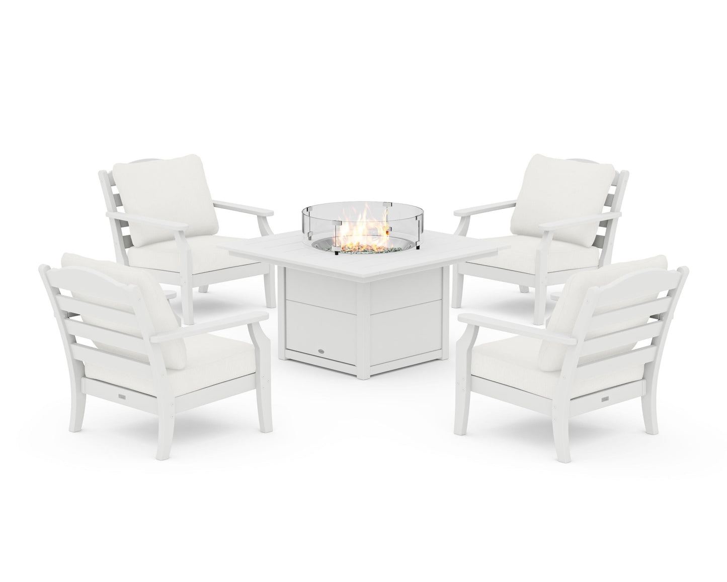 Savannah 5-Piece Deep Seating Set with Fire Pit Table