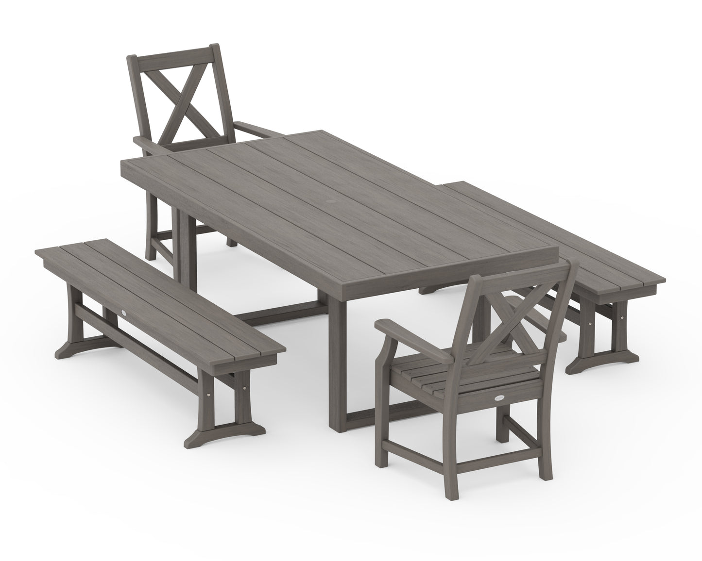 Braxton 5-Piece Dining Set with Benches