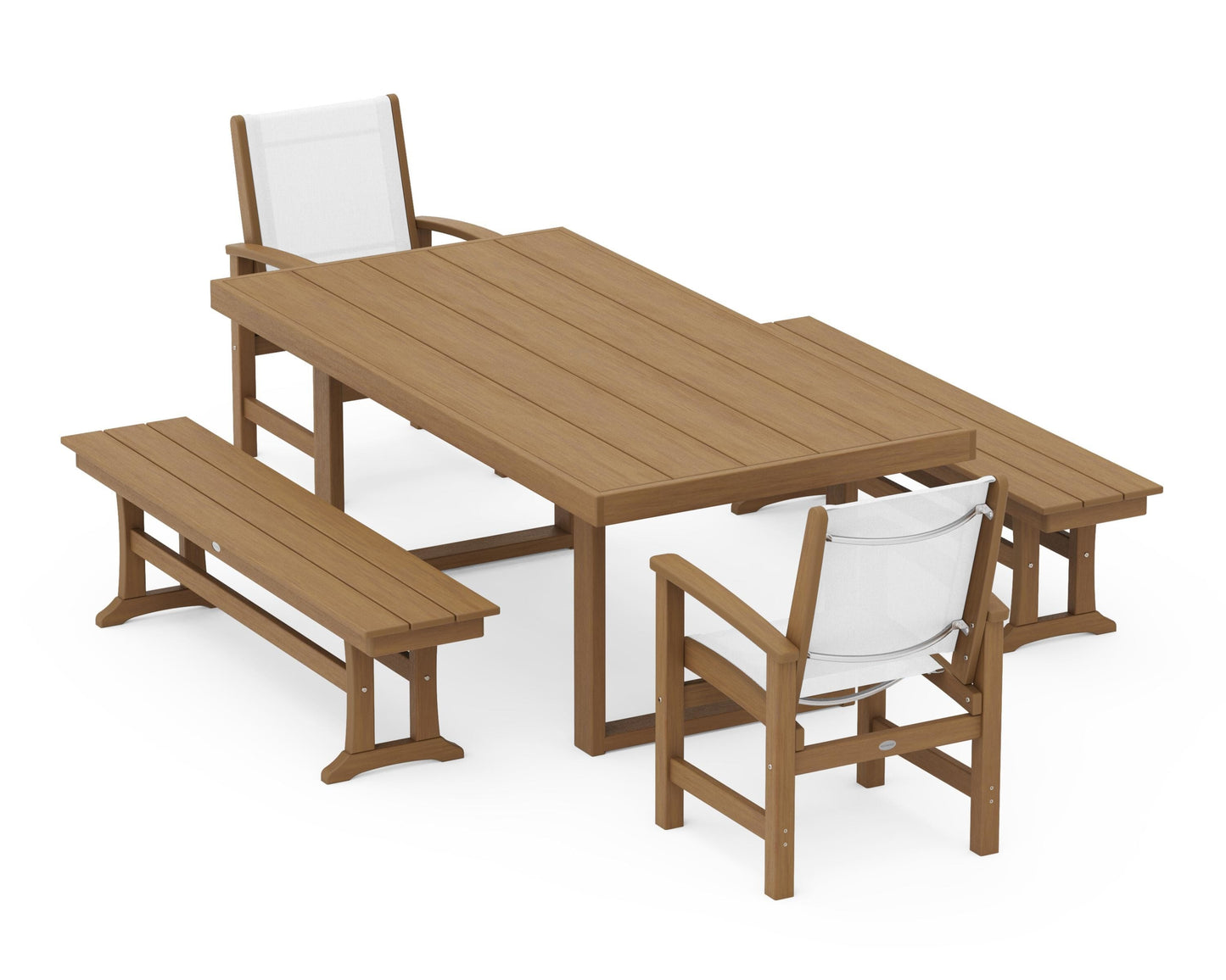 Coastal 5-Piece Dining Set with Trestle Legs