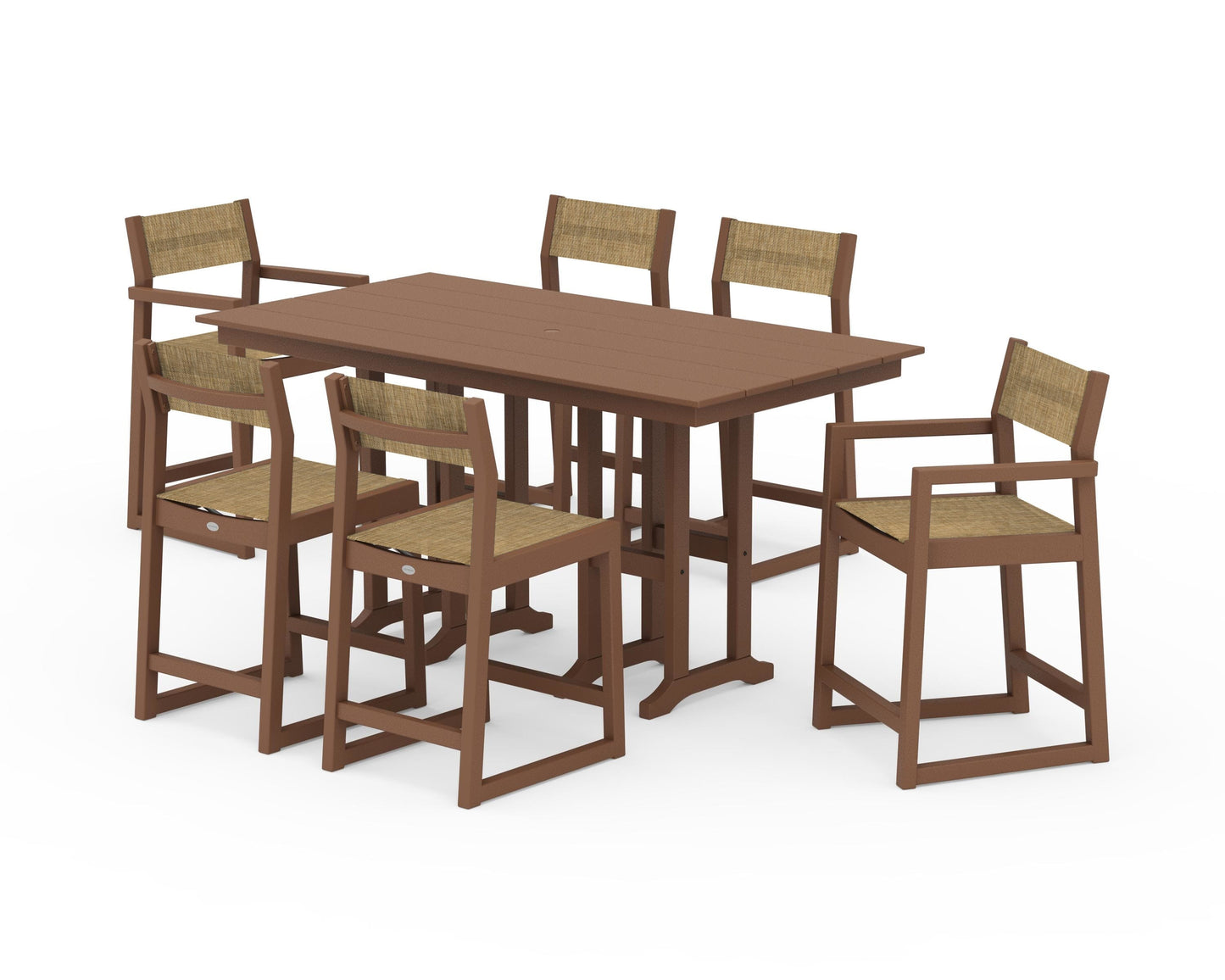 EDGE Sling 7-Piece Farmhouse Counter Set with Trestle Legs