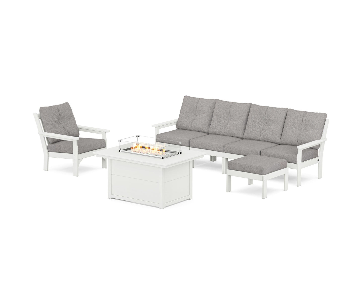 Vineyard Sectional Lounge and Fire Pit Set