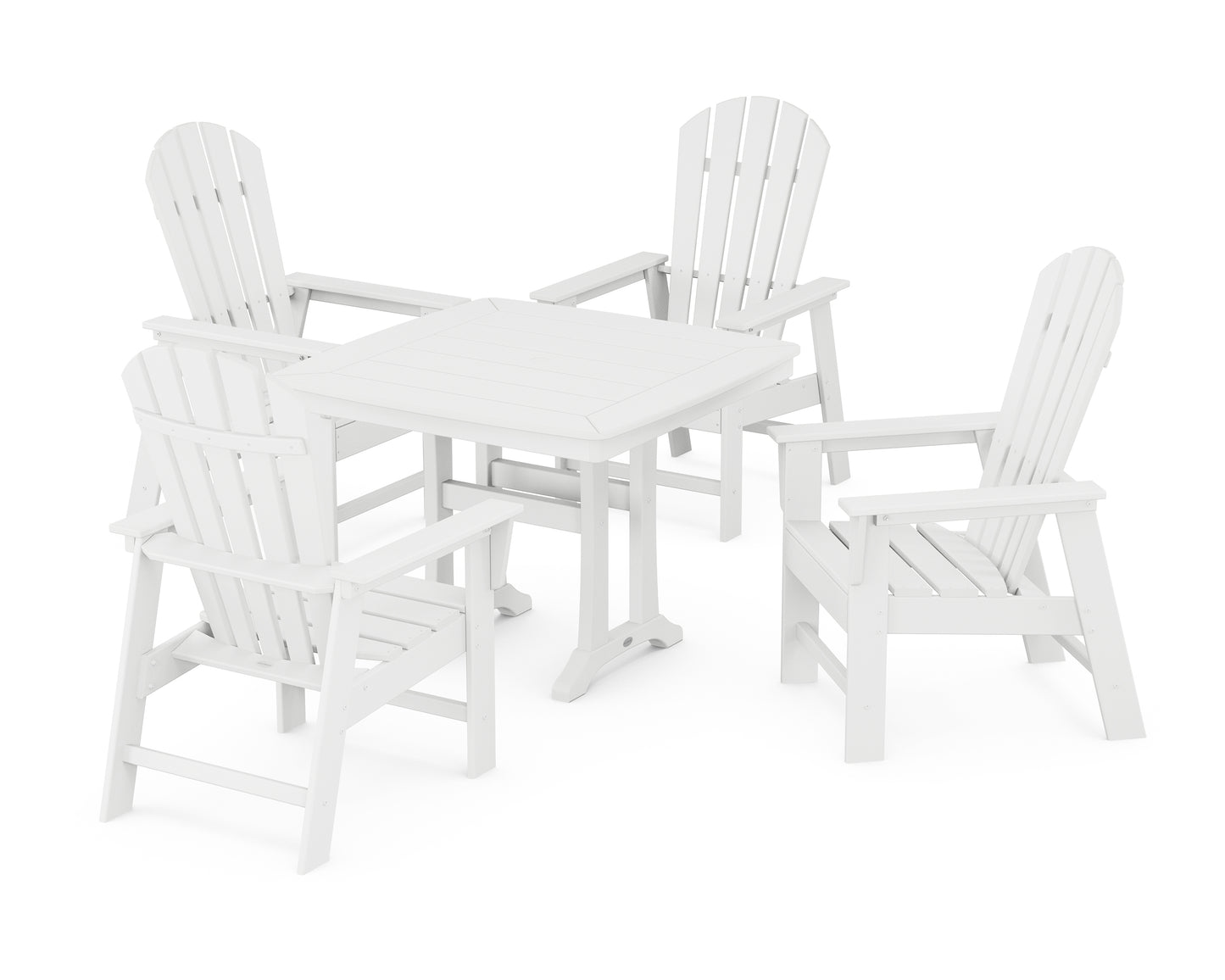 South Beach 5-Piece Dining Set with Trestle Legs