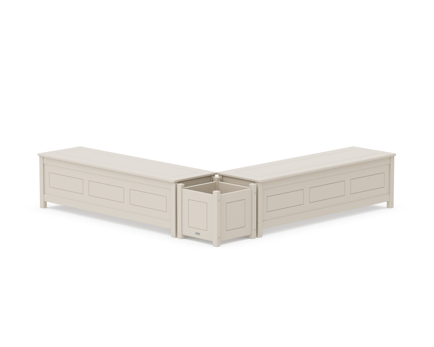 60" Country Living L- Shaped Planter Storage Bench Set