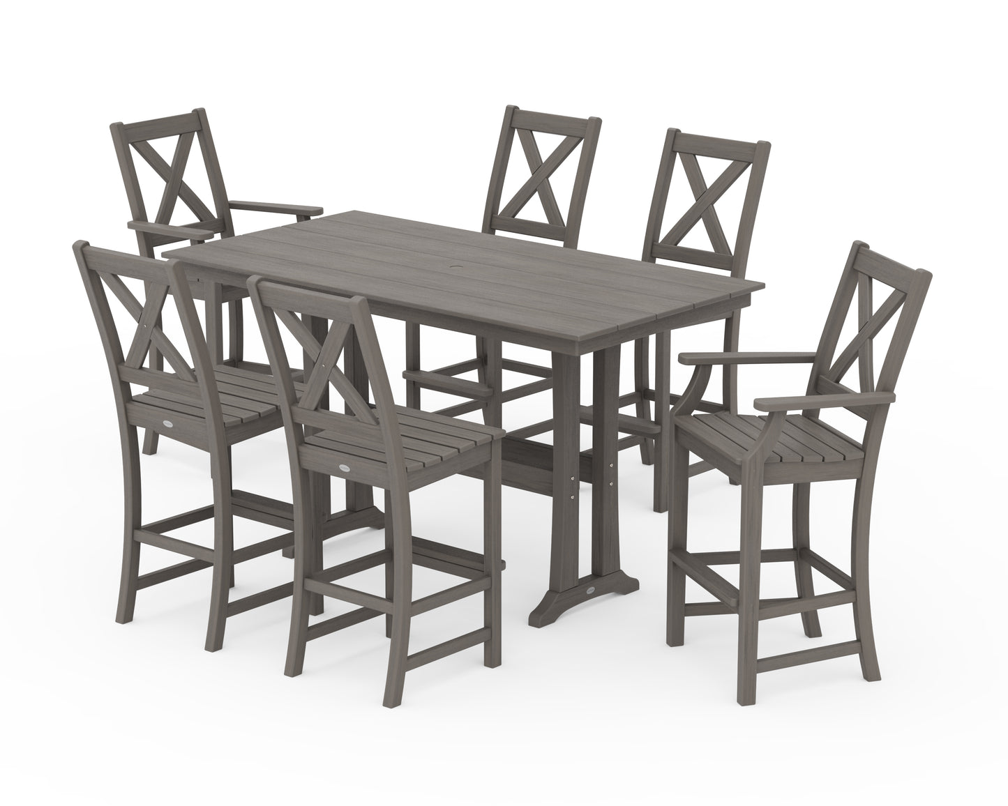 Braxton 7-Piece Farmhouse Trestle Bar Set