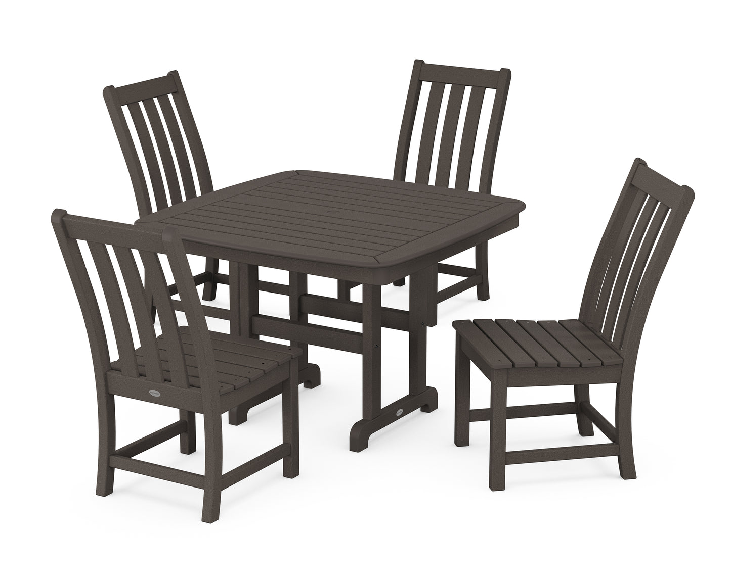 Vineyard Side Chair 5-Piece Dining Set with Trestle Legs