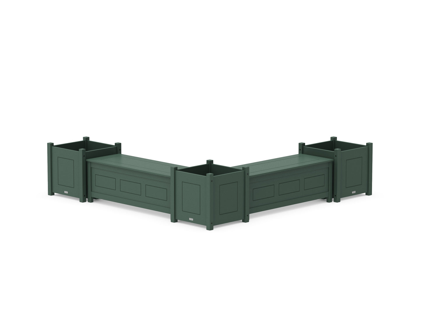 48" Country Living L- Shaped Planter Storage Bench Corner Set- Large