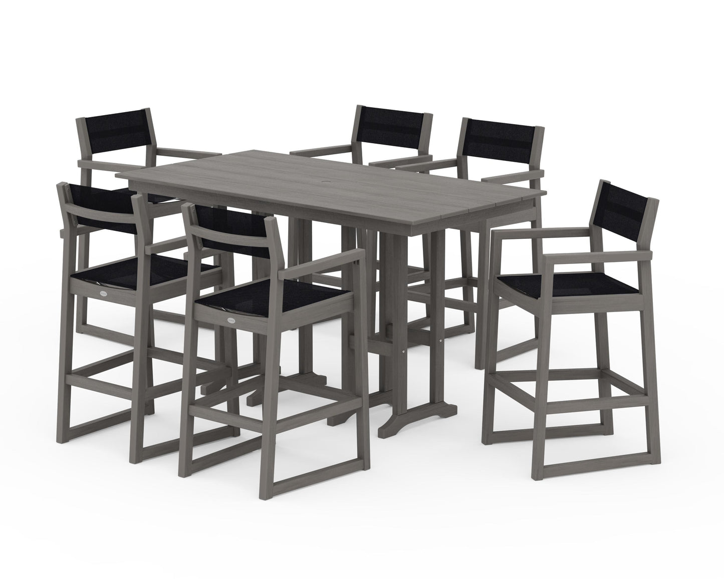 EDGE Sling Arm Chair 7-Piece Farmhouse Bar Set