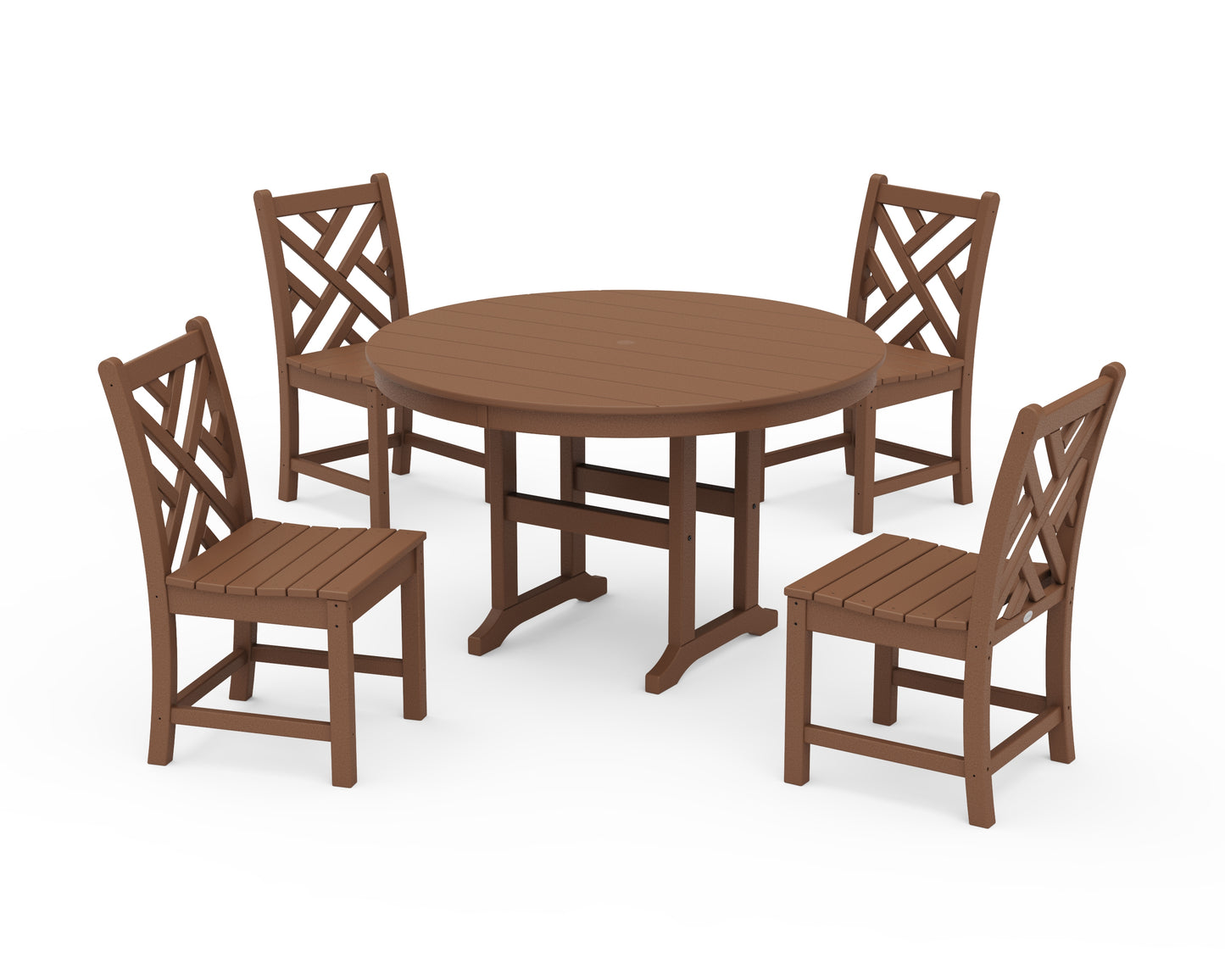 Chippendale 5-Piece Round Farmhouse Side Chair Dining Set