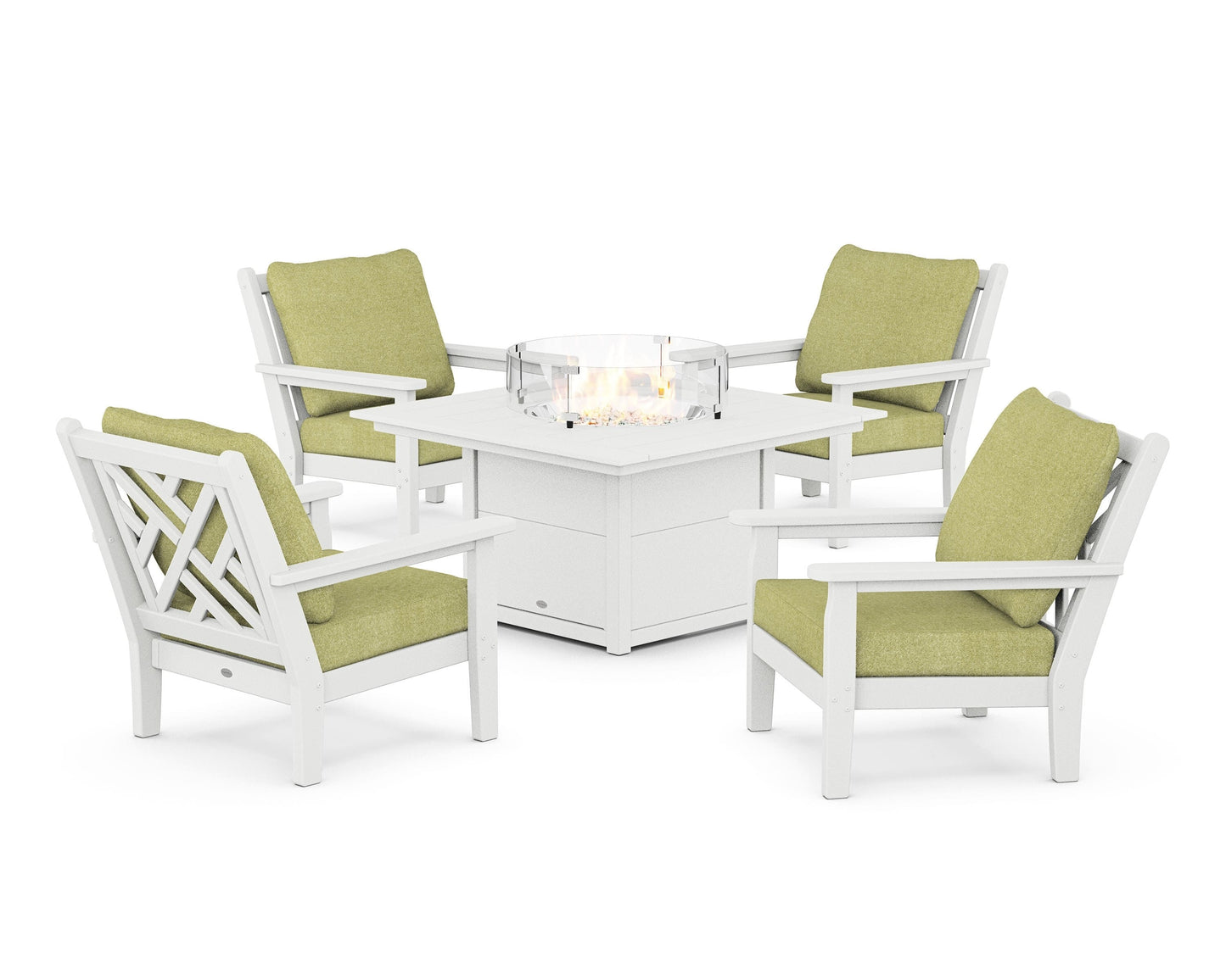Chippendale 5-Piece Deep Seating Set with Fire Pit Table