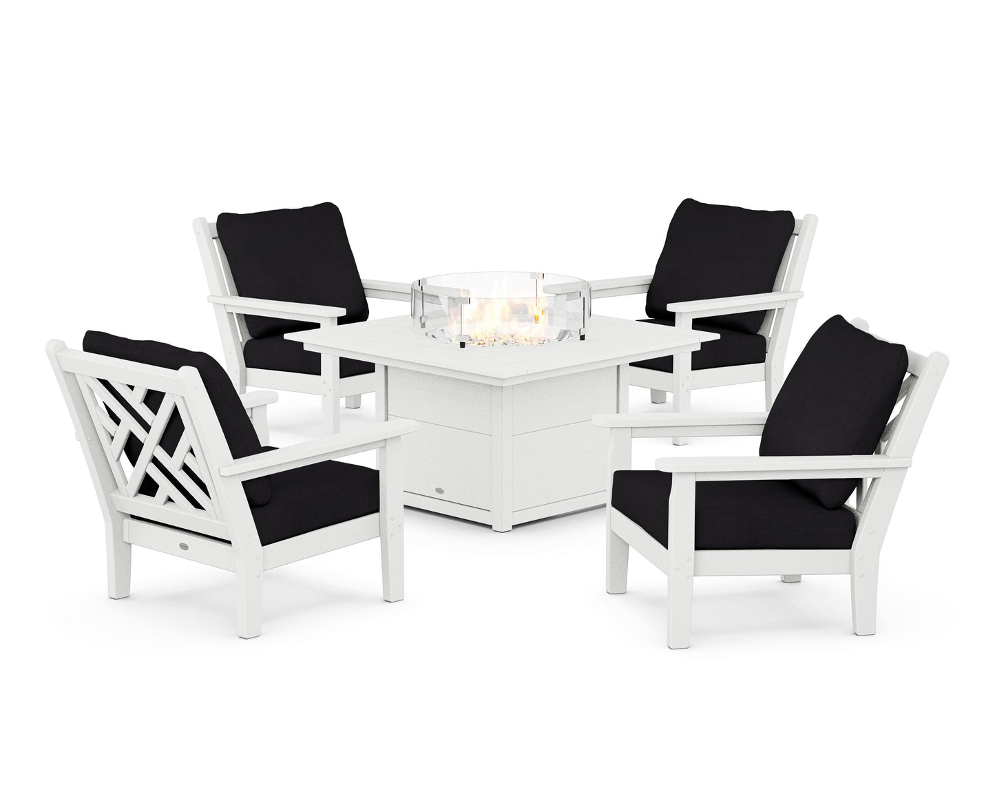 Chippendale 5-Piece Deep Seating Set with Fire Pit Table