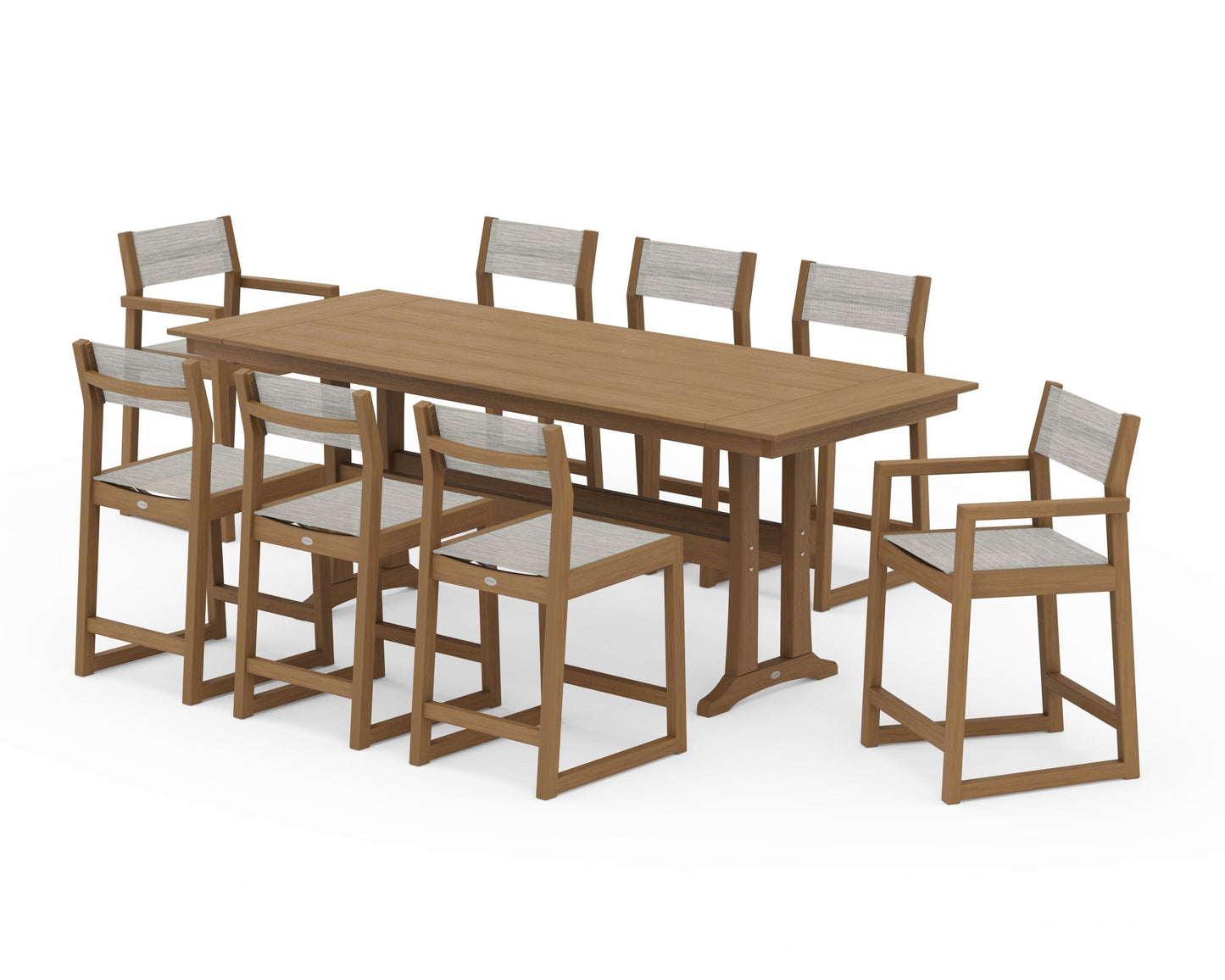 EDGE Sling 9-Piece Farmhouse Counter Set with Trestle Legs