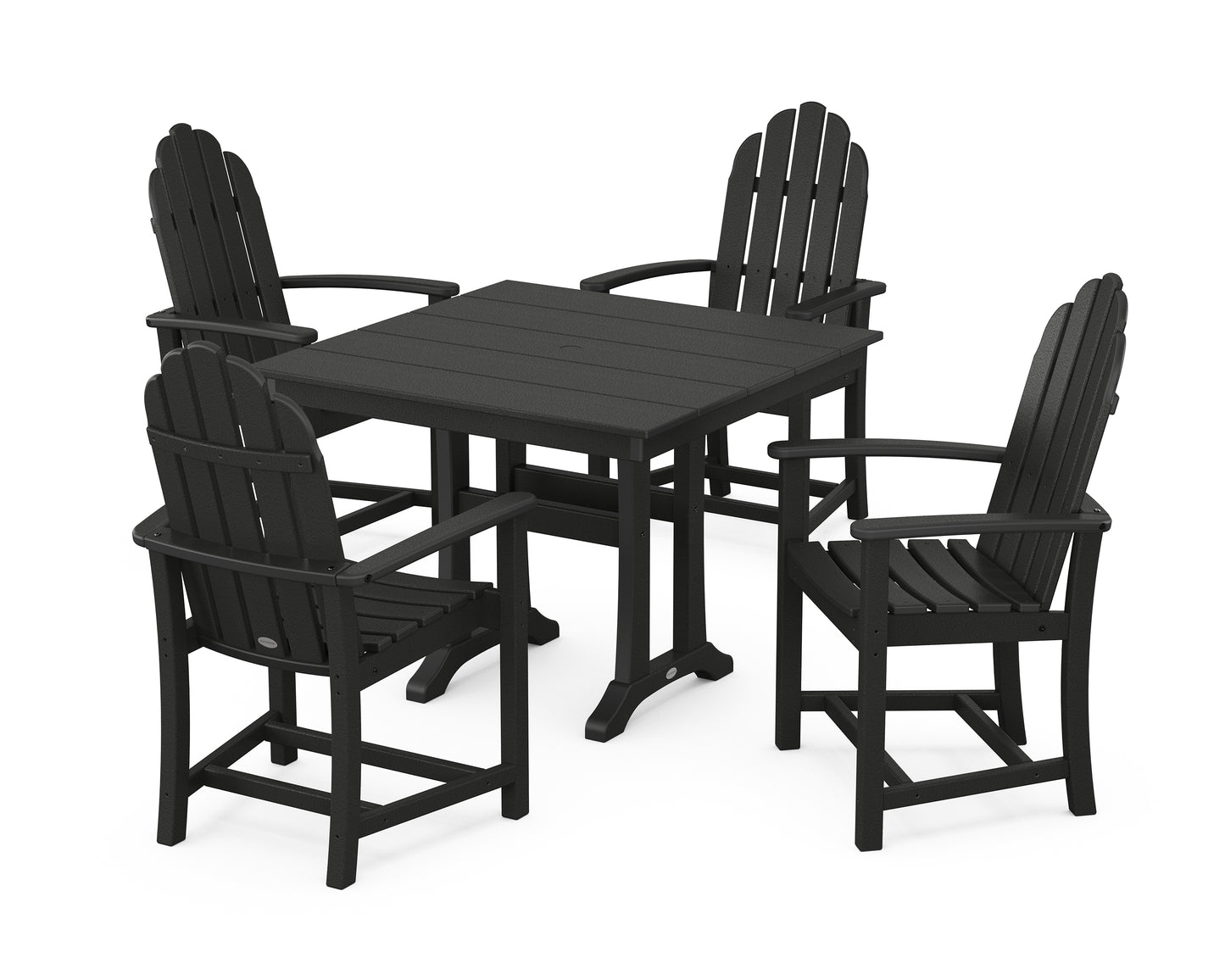 Classic Adirondack 5-Piece Farmhouse Dining Set With Trestle Legs
