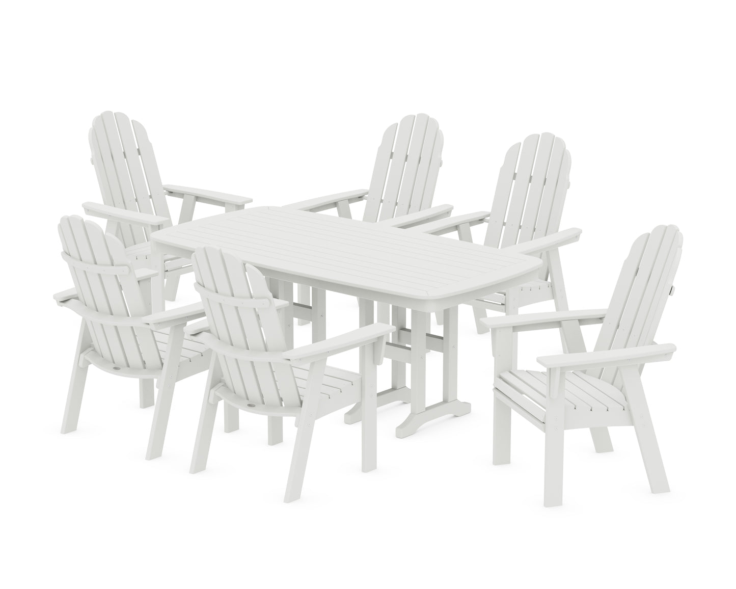 Vineyard Curveback Adirondack Chair 7-Piece Dining Set