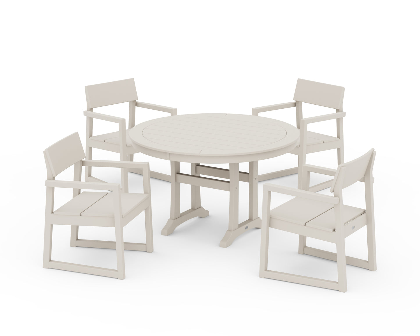 EDGE 5-Piece Round Dining Set with Trestle Legs