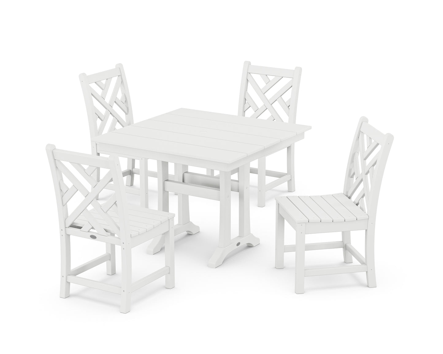 Chippendale 5-Piece Farmhouse Trestle Side Chair Dining Set