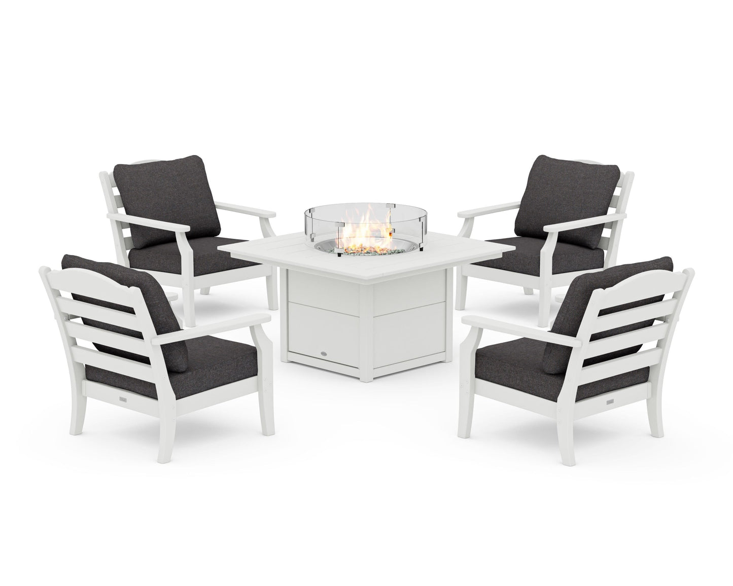 Savannah 5-Piece Deep Seating Set with Fire Pit Table