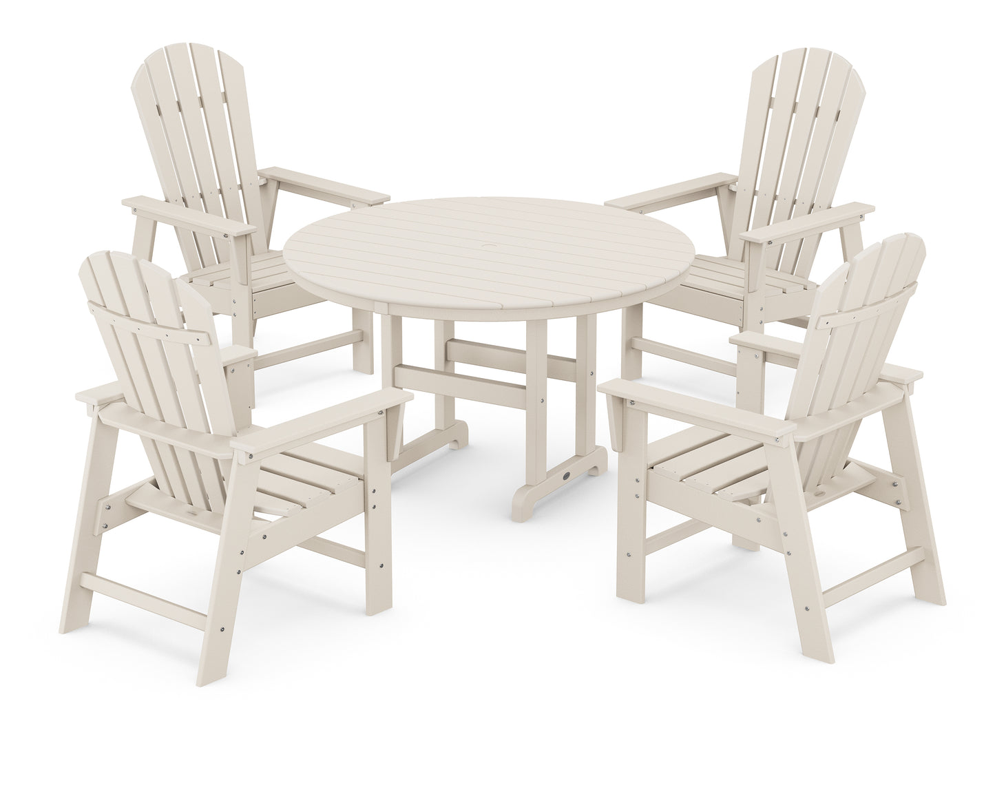 South Beach 5-Piece Round Farmhouse Dining Set