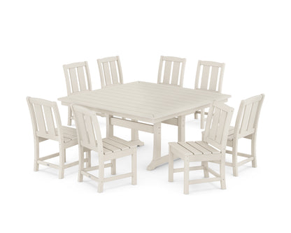 Mission Side Chair 9-Piece Square Dining Set with Trestle Legs