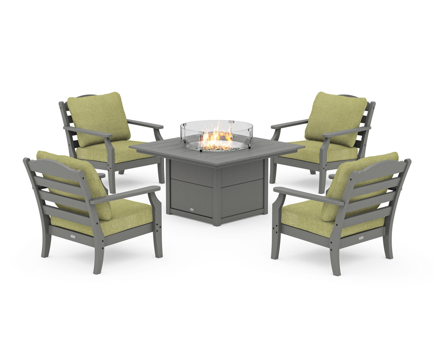 Savannah 5-Piece Deep Seating Set with Fire Pit Table