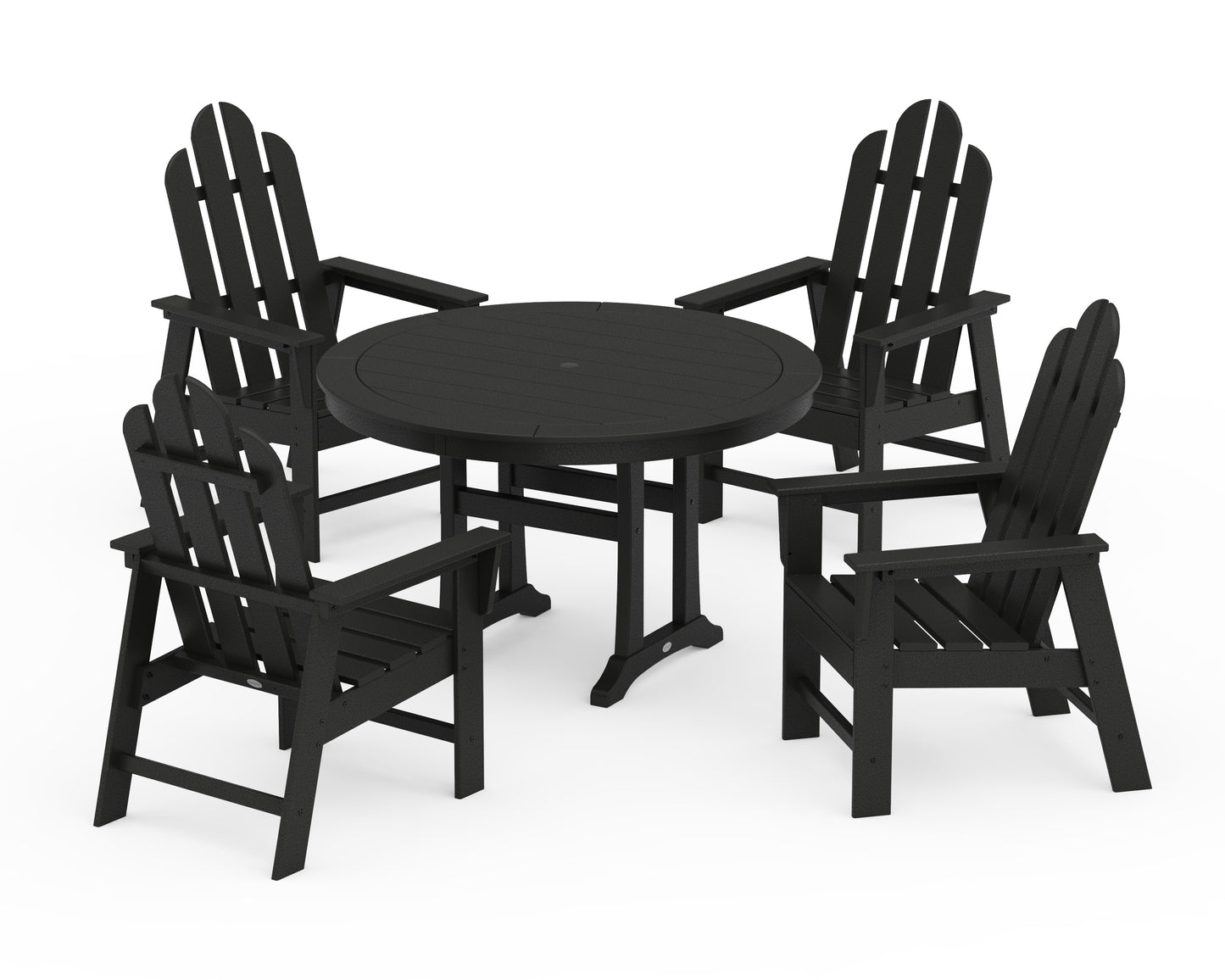 Long Island 5-Piece Round Dining Set with Trestle Legs