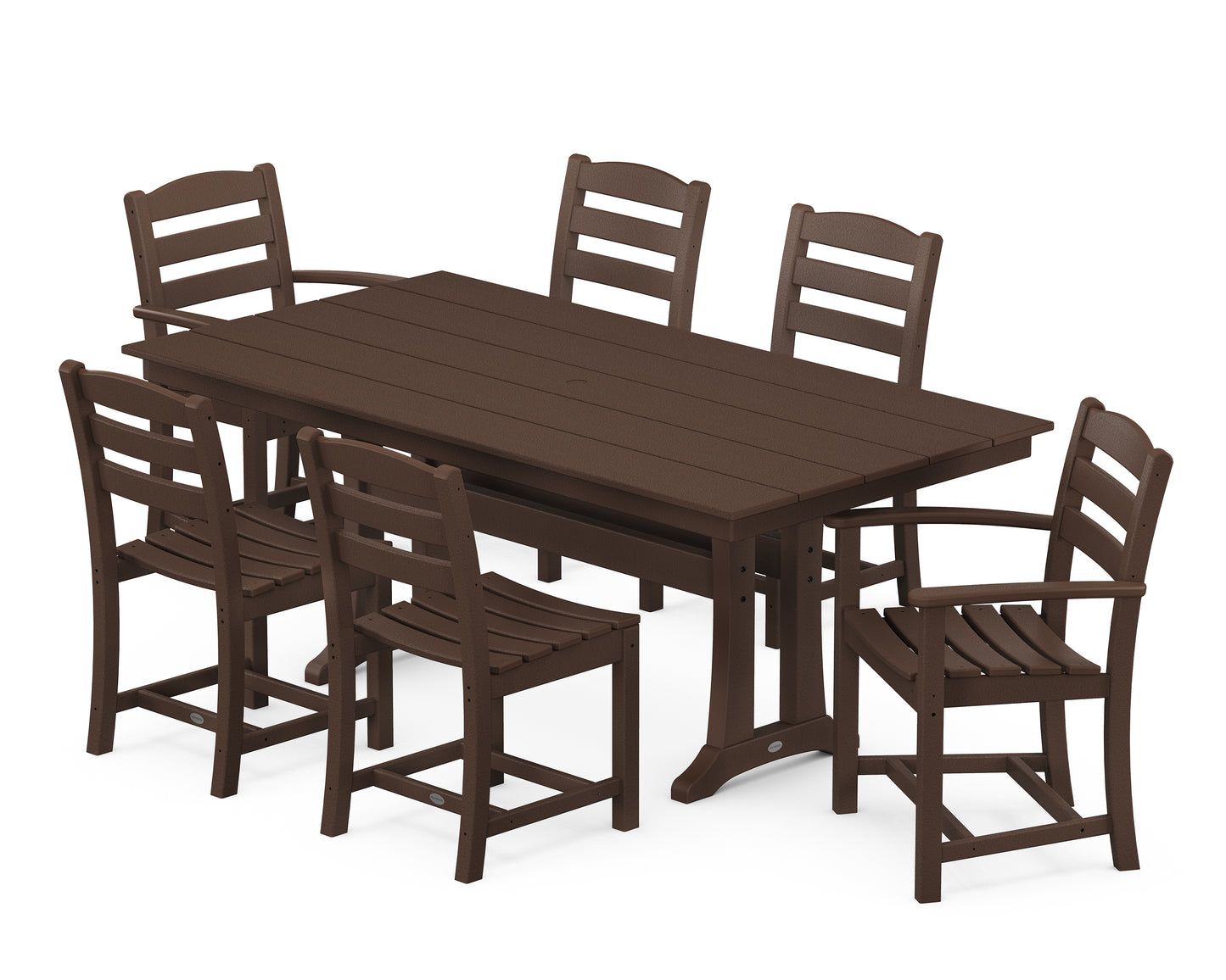 La Casa Caf‚ 7-Piece Farmhouse Dining Set with Trestle Legs