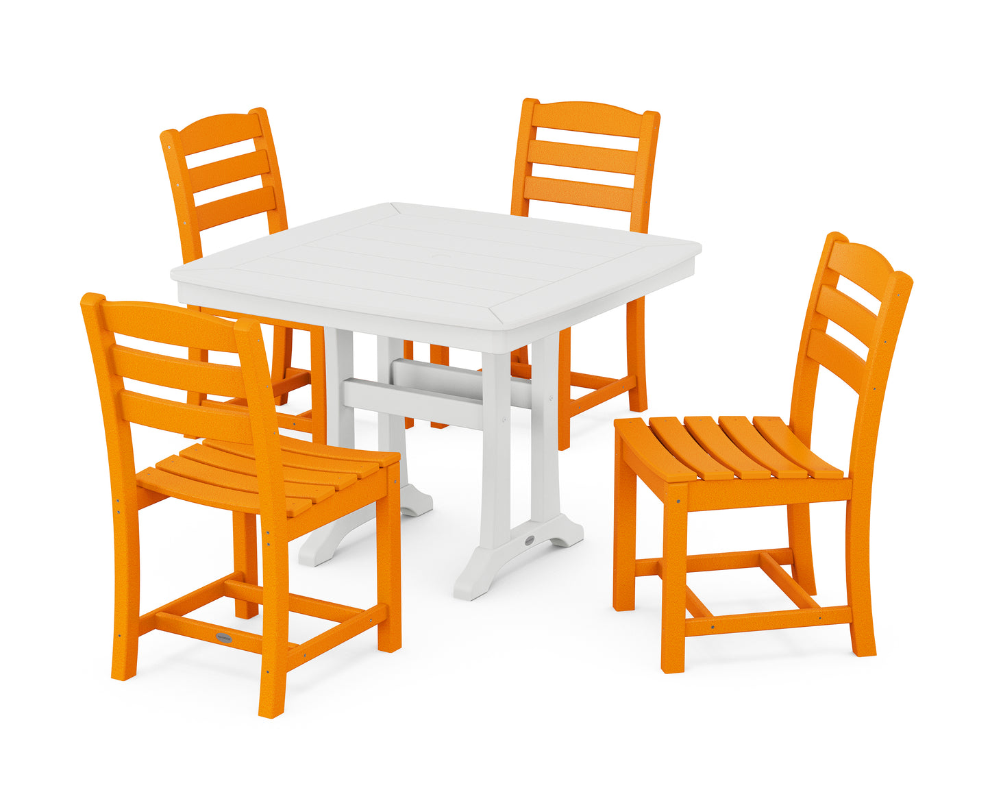 La Casa CafÃ© Side Chair 5-Piece Dining Set with Trestle Legs