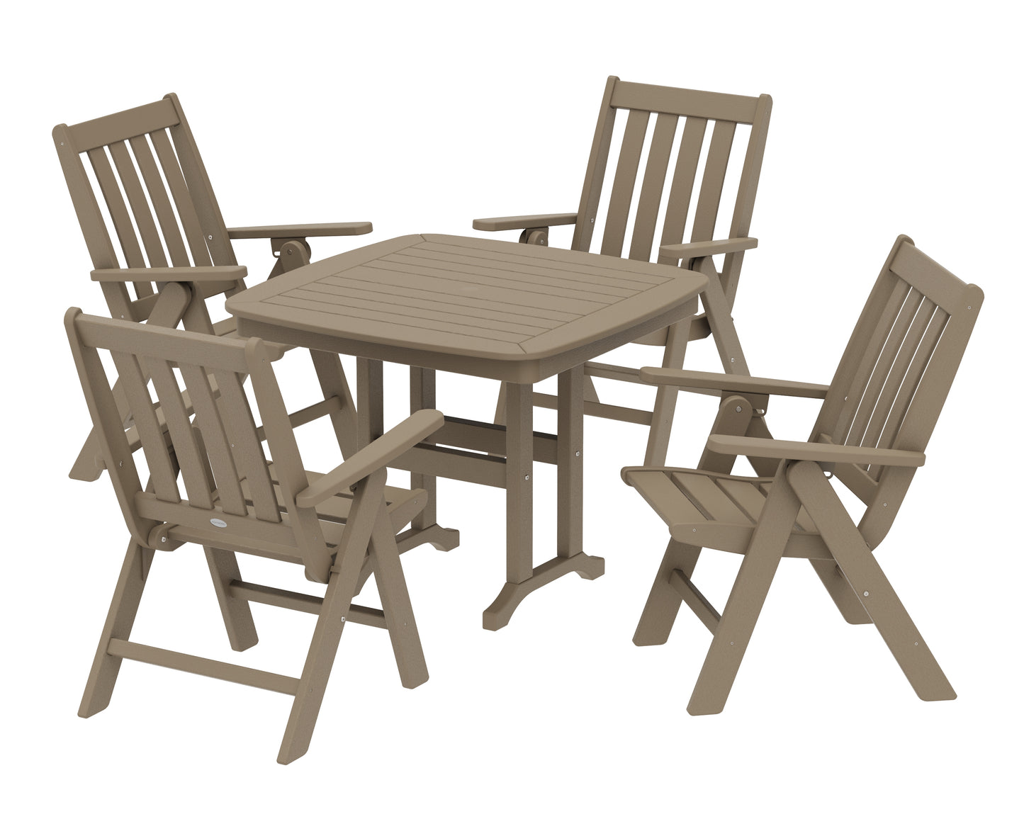 Vineyard Folding Chair 5-Piece Dining Set