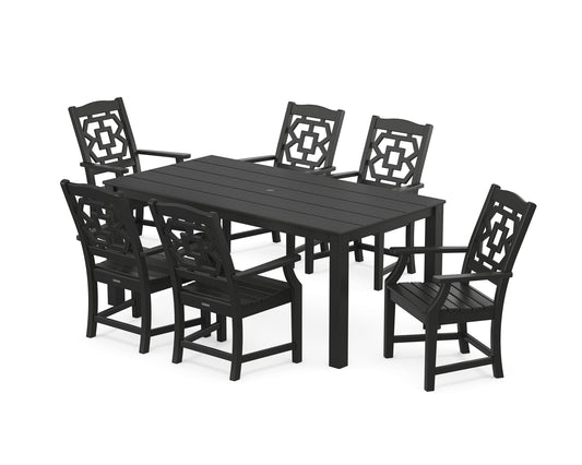 Chinoiserie Arm Chair 7-Piece Parsons Dining Set