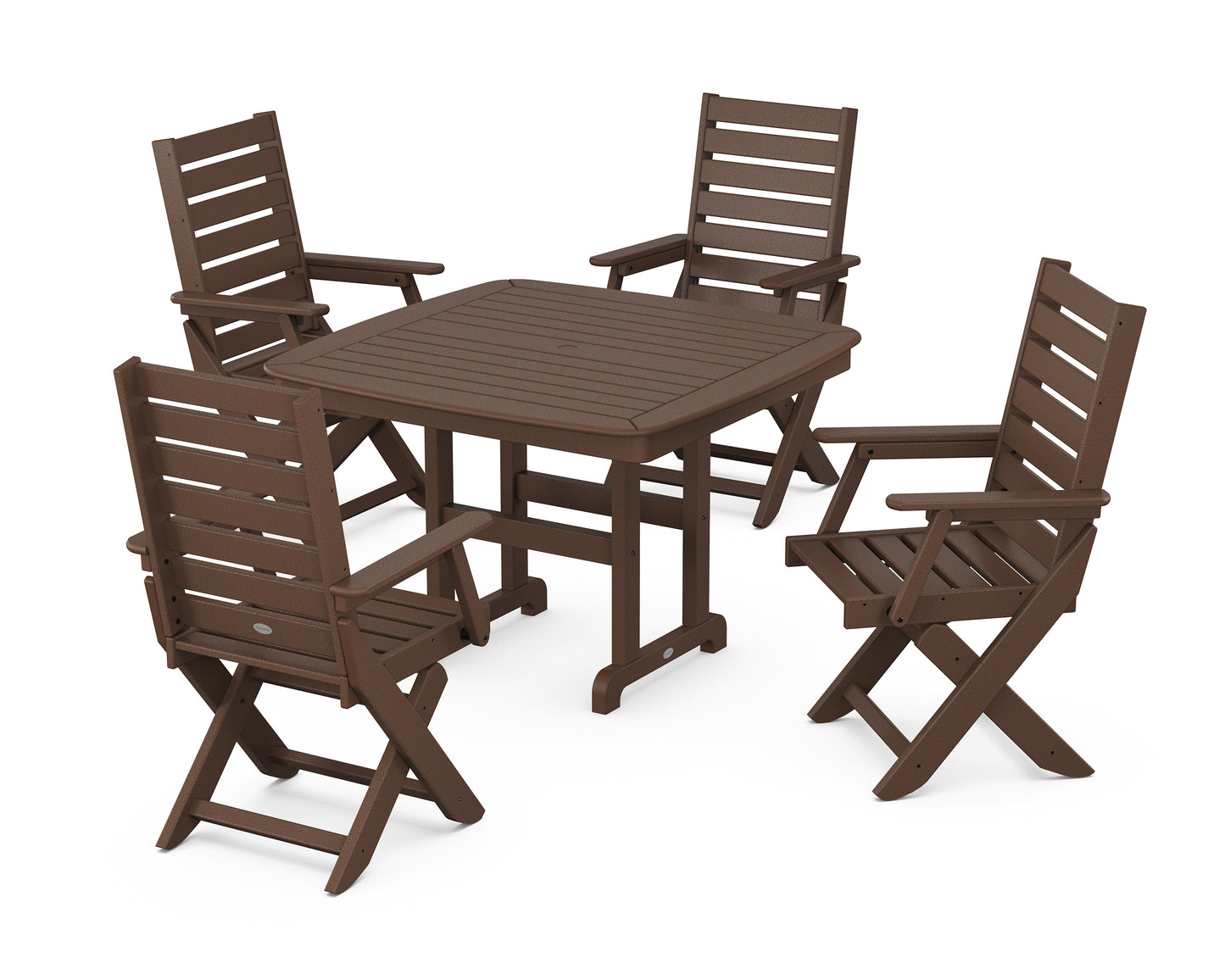 Captain Folding Chair 5-Piece Dining Set with Trestle Legs