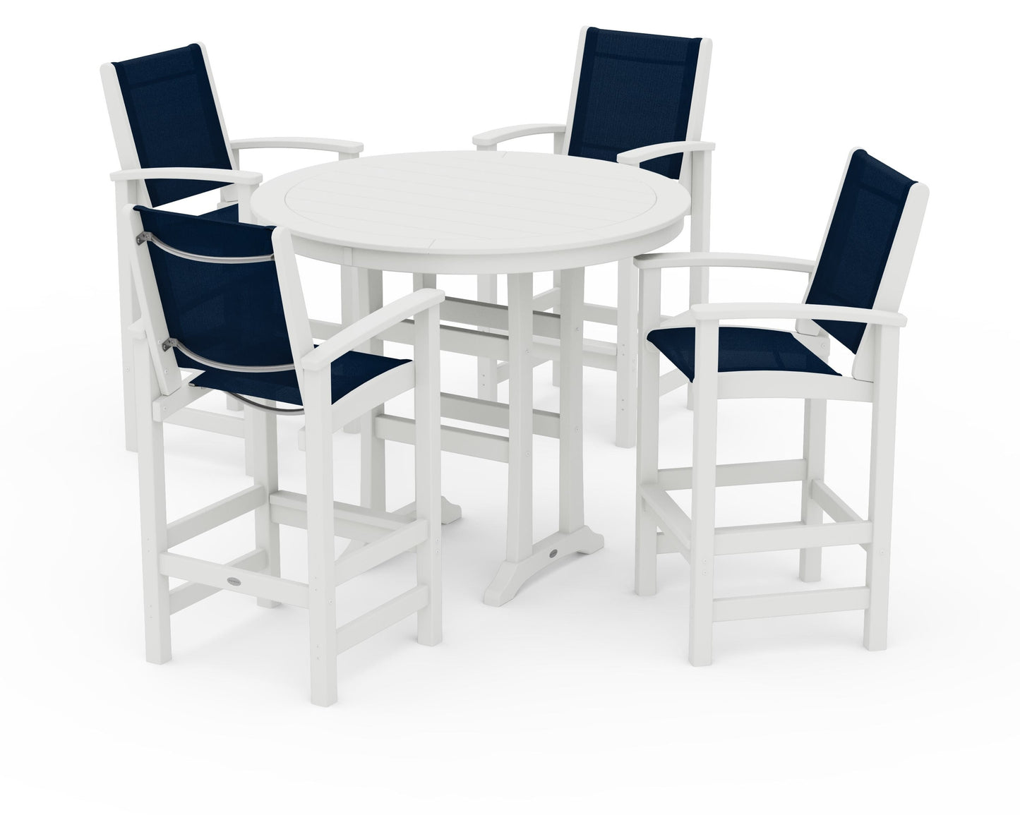 Coastal 5-Piece Nautical Trestle Bar Set