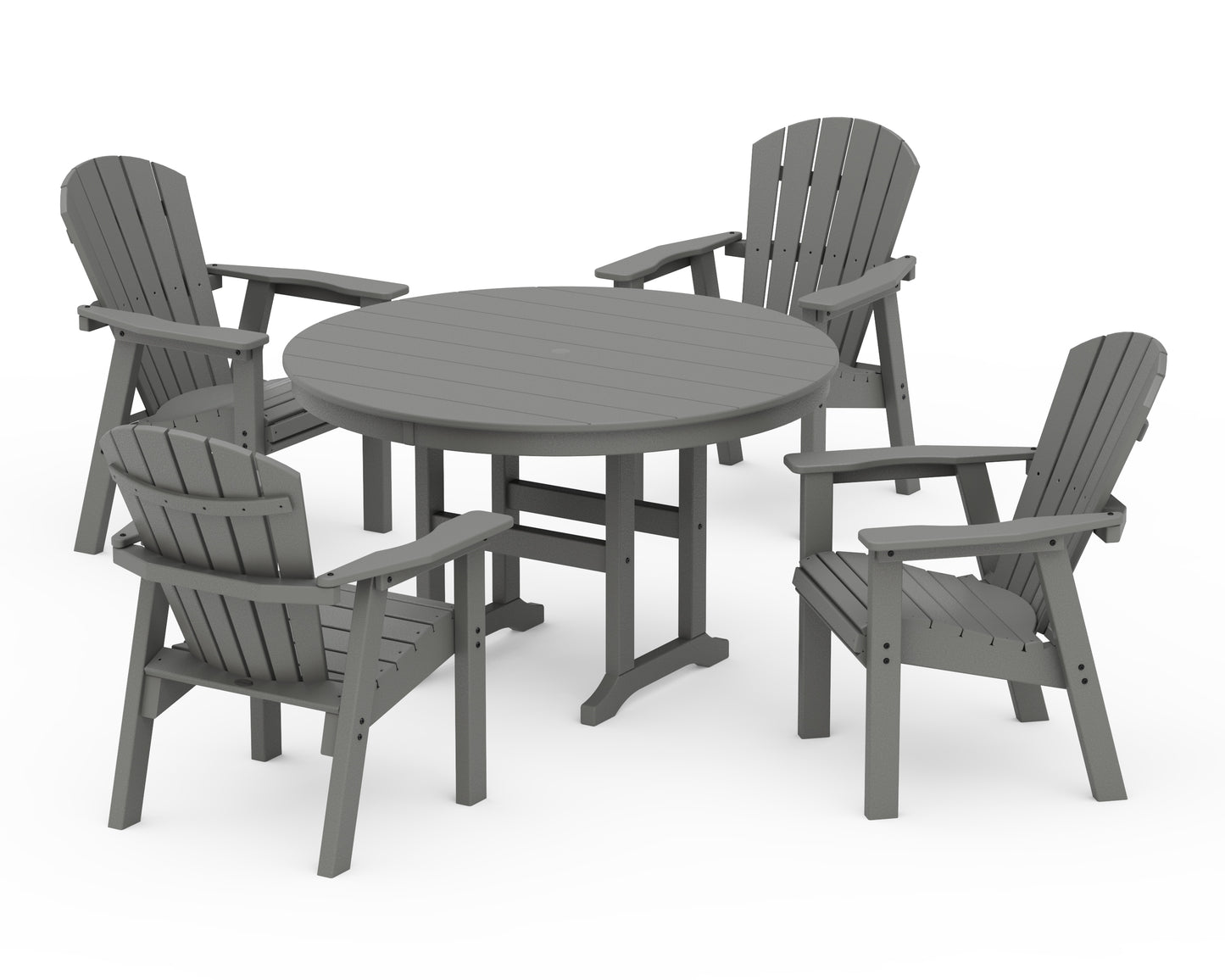 Seashell 5-Piece Round Farmhouse Dining Set