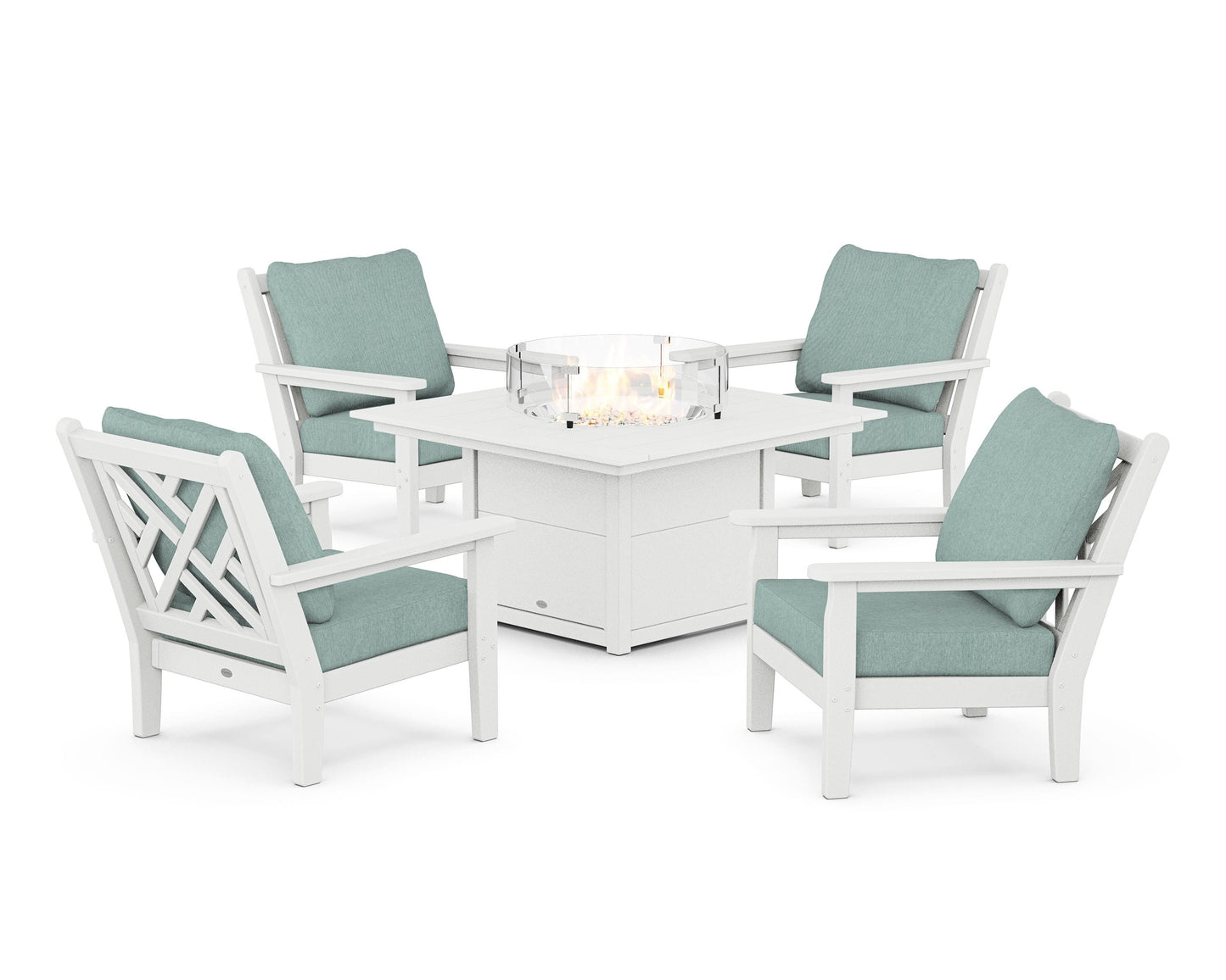 Chippendale 5-Piece Deep Seating Set with Fire Pit Table
